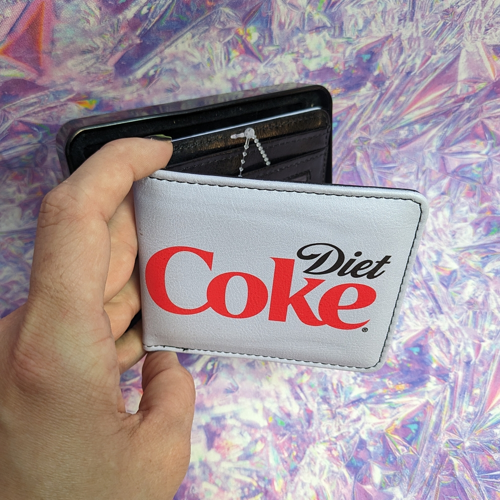White and Red Logo Card Holder Wallet